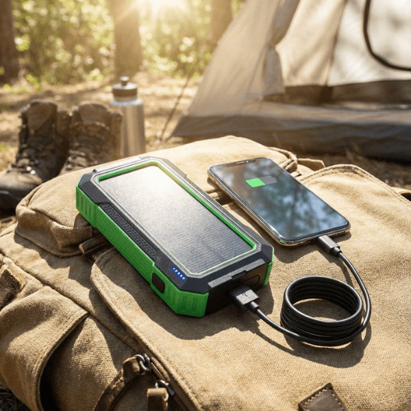 Powerbank 30.000 mAh - solceller og trådløs opladning - Powerbank med solceller - Outdoorfri.dk
